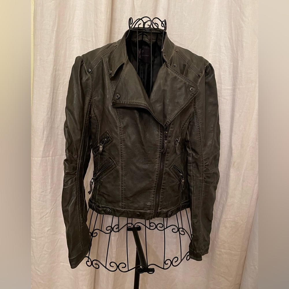 Blue Bird vegan leather Moto jacket